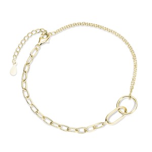Bratara argint placata cu aur galben cu charmuri intrepatrunse DiAmanti Z1832BG-DIA (Argint 925‰ 2,4 g.)